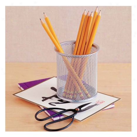 Mesh Pencil Cup By Design Ideas - Silver