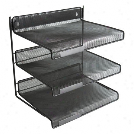 Mesh Three-tier Desk Shelf In proportion to Design Idas - Black