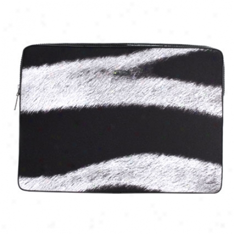 Microfiber Animal Print Sleeve For 15 Inch Mac Book Pro By Abbi - Zebra