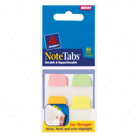 Notetab - 1 X 1.5 By Avery - Assorted Citrus - 40 Pack