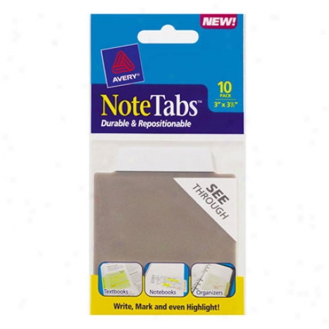 "notetab - 3"" X 3.5"" - Taupe With White Tab - 10 Pack"