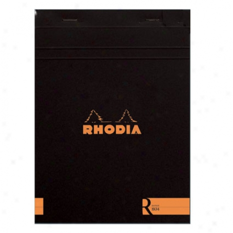 Premium Stapled Lined Notepad 6 X 8 1/4 By Rhodia - Black