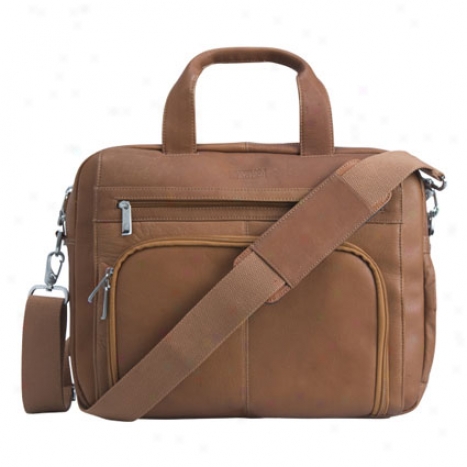 Reaction Kenneth Cole Out Of The Sack Leather Expandable Laptop Bag - Tan