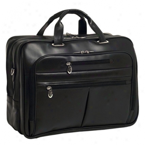 Rockford Leather Fly-through Checkpoint-friendly 17 Inch Laptop Case By Mcklein - Black