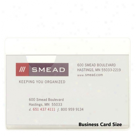 Self-adhesive Polg Pockets 5 Pk Business Card Size By Smead - Clear