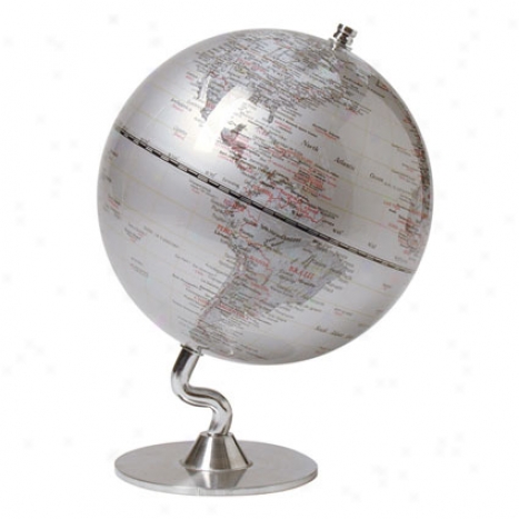 Silver Ocean Globe Small By Kikkerland