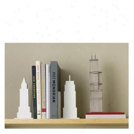 Skyline Bookends Set Of 2 By Design Ideas - White