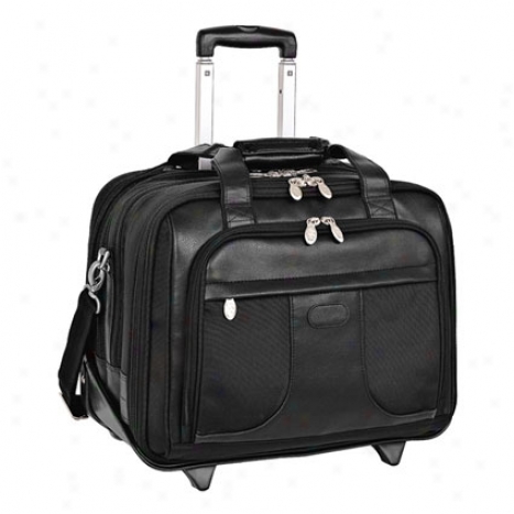 The Chicago 17 Inch Detachable-wheeled Nyln Overnight Case By Mcklein - Black
