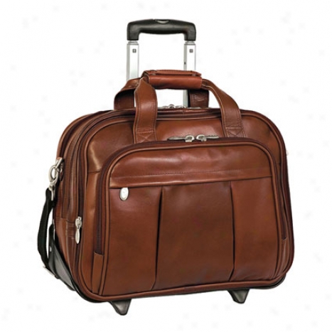 The Damen 17 Inch Detachabie-wheeled Leather Case By Mcklein - Brown