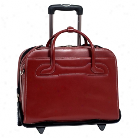 The Willowbrook Detachable-wheeled Ladies Briefcase By Mcklein - Red