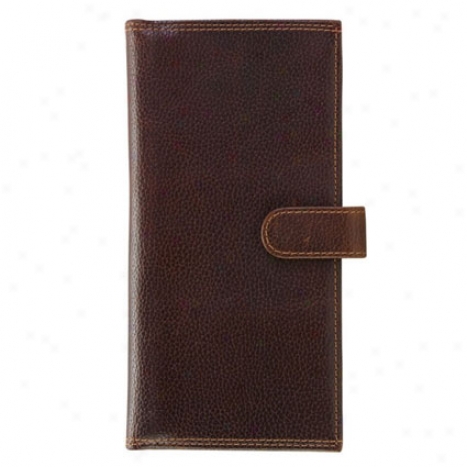 Travel Wallet With Snap Closure - Brown