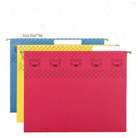 Tuff Hanging Folder With Easy Slide Tab, Letter Size, Assorted Colors  15