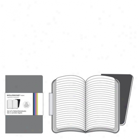 Volant Ruled Notebook Xsml By Moleskine - Grey