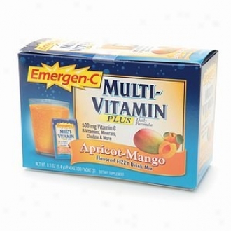 Alacer's Emergen-c Multi-vitamin Plus Apricot-mango Fizzy Drink 30pkts