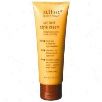 Alba's Hair Gel Soft Hold Style Cream Fragrance Free 4oz