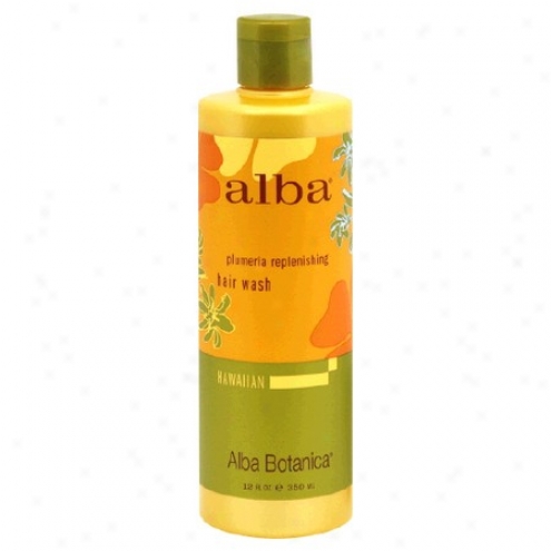 Alba's Haair Wash Hawaiian Plumeria Replenish 12oz