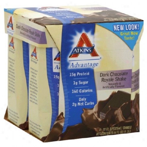 Atkins Advantage Shakes Rtd Dark Chocolate Royale 11oz X 4pks