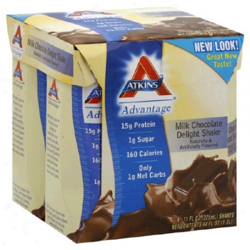 Atkins Advantage Shakes Rtd Milk Chocolate Delight 11oz X 4pks