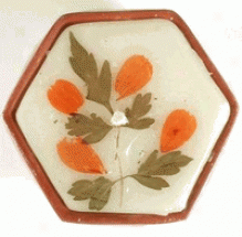 Auroshikha's Blossom Candle Tuberose Hexagon 3&quot;x1&quot;