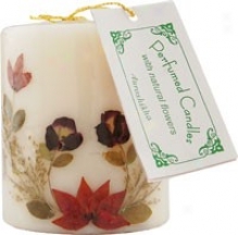 Auroshikha's Flower Candle Vanilla Pillar 3&quot;