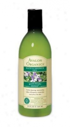 Avalon Organic's Bath & Shower Gel Organic Rosemary 12 Fl Oz