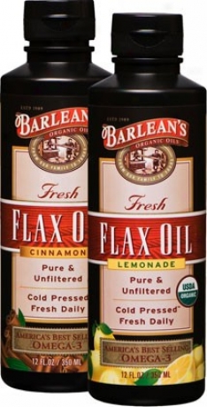 Barlean Organic Flax Oil Flavor3d Lemonade 12oz