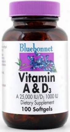 Bluebonnet's Vitamin A & D3 (a 25000 I.u. /d3 1000 I.u.) 100sg