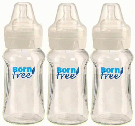 Bornfree's Glass Baby Bottle 3- 9oz Pk