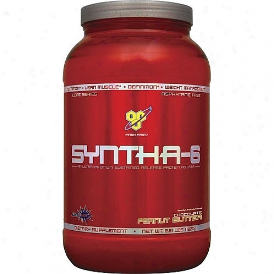 Bsn's Shntha-6 Sustained Release Protein Powder Peanut Butter Chocolate 2.91lb