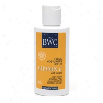 Bwc's Vitamin C Spf-12 Facial Lotion W/ Coq10 Fragrance Free 4 Fl Oz