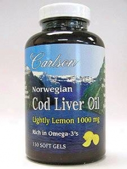 Carlson Lab's Cod Liver Oil Lightly Lemon 1000mg150sg
