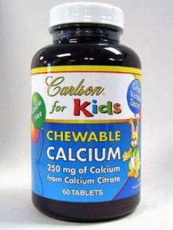 Carlson Lab's Kids Calcium 250mg Chewable 60tabs