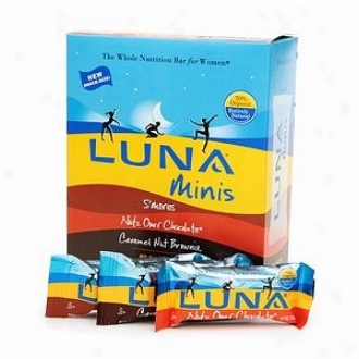 Clif Bar's Luna Minis Variety Pack (crml Nt Brne, S'mrs & Ntz Choc) 18bars/box