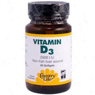 Country Life's Biochem Vitamin D3 2500 I.u. (non-fish Liver Source) 60 Sg