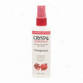 Crystal Body Deodorant'w Crystal Essence Pomegranate Scntd Spray Deodrnt 4lz