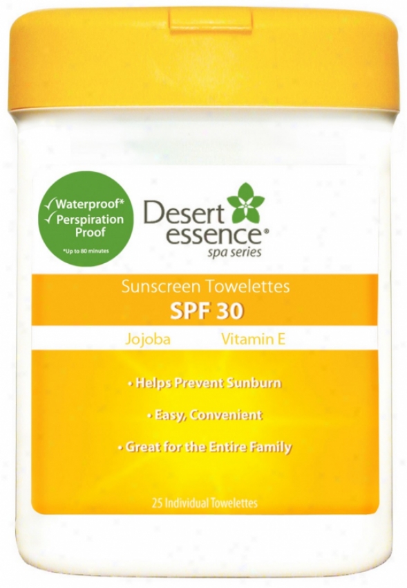 Desert Essence's Sunscreen Spf 30 Towelettes Wipe 25 Ct