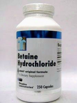 Douglas Lab's Betaine Hydrochloride 648mg 250caps