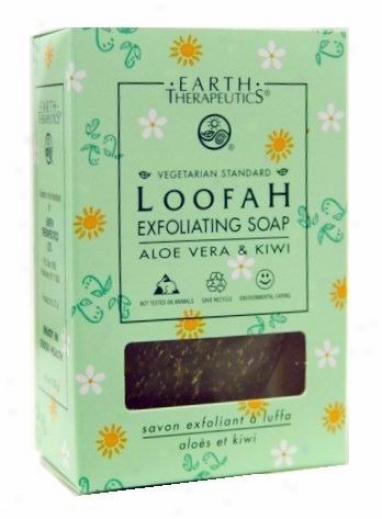 Earth Therapeutics Loofah Soap Exfoliating Aloe/kiwi 4oz