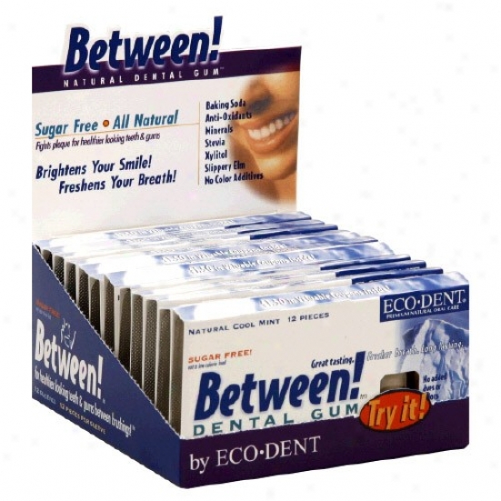 Ecodent's Between Cool Mint Dental Gum Sf 12pcs/12pkts