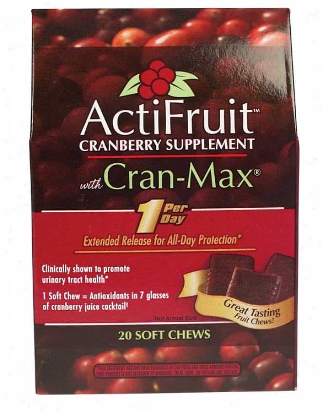 Enzymatic's Actifruit Cranberry Suppplement W/ Cran-max Chew 20tabs