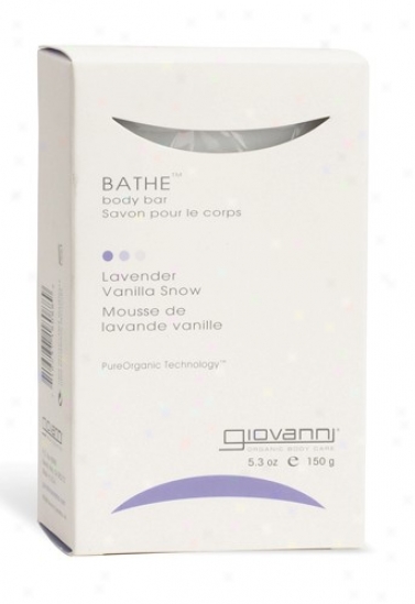 Giovanni's Bathe Bar Soap Lavender Vanilla Snow 5.3oz