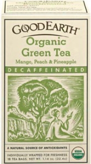 Good Earth's Tea Organic Green Decaffeinated Mango Peach And Pineapple 18bags