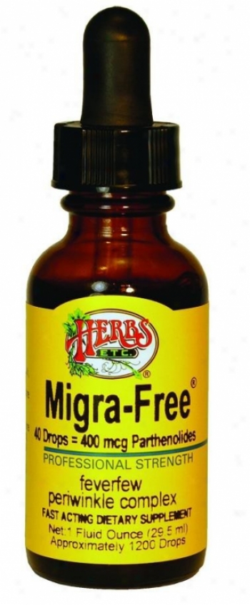 Herbs Etc Migra-free 1oz (contains Grain Alcohol)