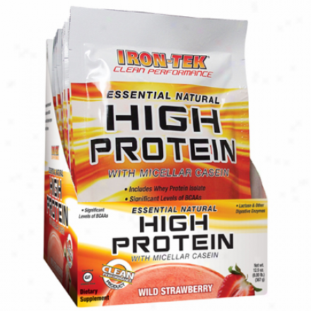 Irontek's Essential Natural 100% Protein Stawberry Packets 10pkts
