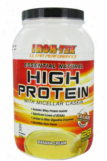 Irontek's Essential Natyral High Protein Banana Cream 2.2lb