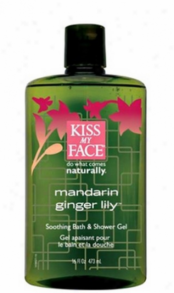 Kiss My Face's Shower Gel Mandarin Ginger Lily Soothign Bath 16oz