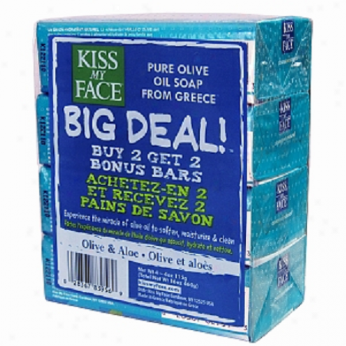 Kiss My Face's Soap Shoal Olive Oil & Aloe Multipack 4/4oz