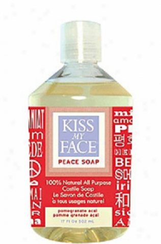 Kiss My Face's Soap Liquid 100% Natural All Purpose Castile  Pomegranate Acai Peace 17 Fl Oz