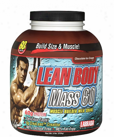 Labrada's Lean Body Mass-60 Protein Ganir Chocolate Ice Cream 6lb