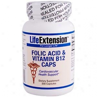 Life Extension's Folic Acix & Vitamin B12 Caps 200caps